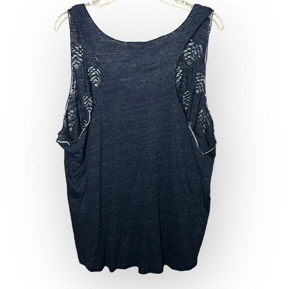 Eyeshadow Navy Blue Slubknit Swing Tank Top with White Hearts Size 2X NWOT - Picture 2 of 14